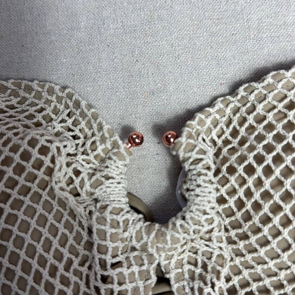 Vintage Tie Side, Brazilian Style Elegant Cream Bikini Set